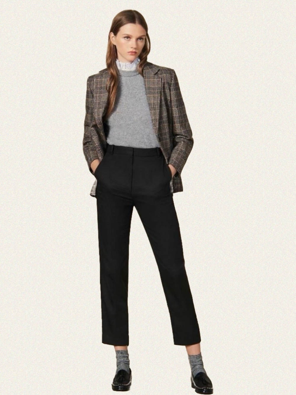 Sandro Paris Lassy Straight Ankle Pant
